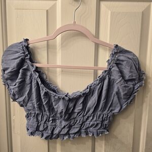 Better Be Lavender Smocked Puff-Sleeve Crop Top